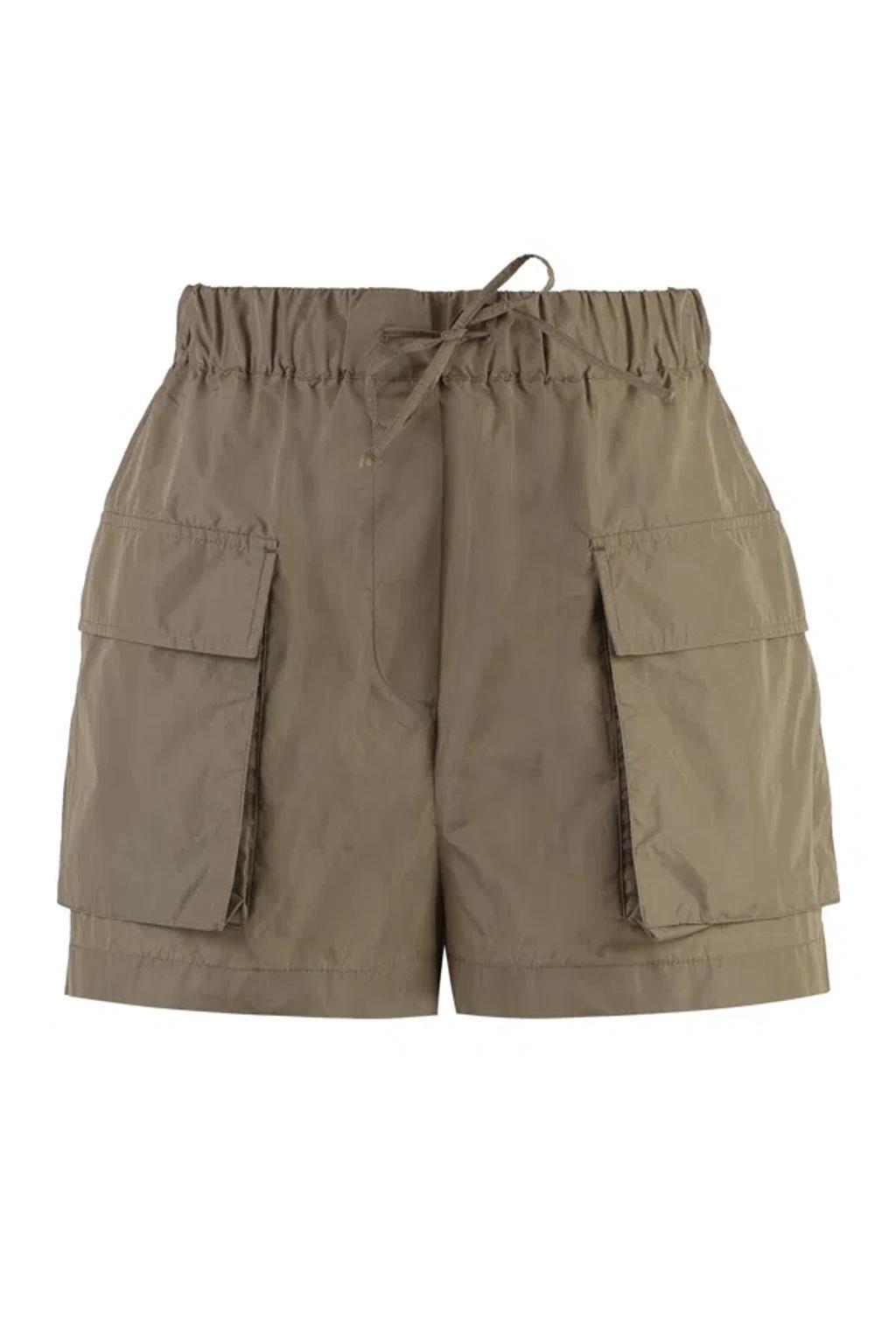 MSGM Techno Fabric Shorts In Green Product Image