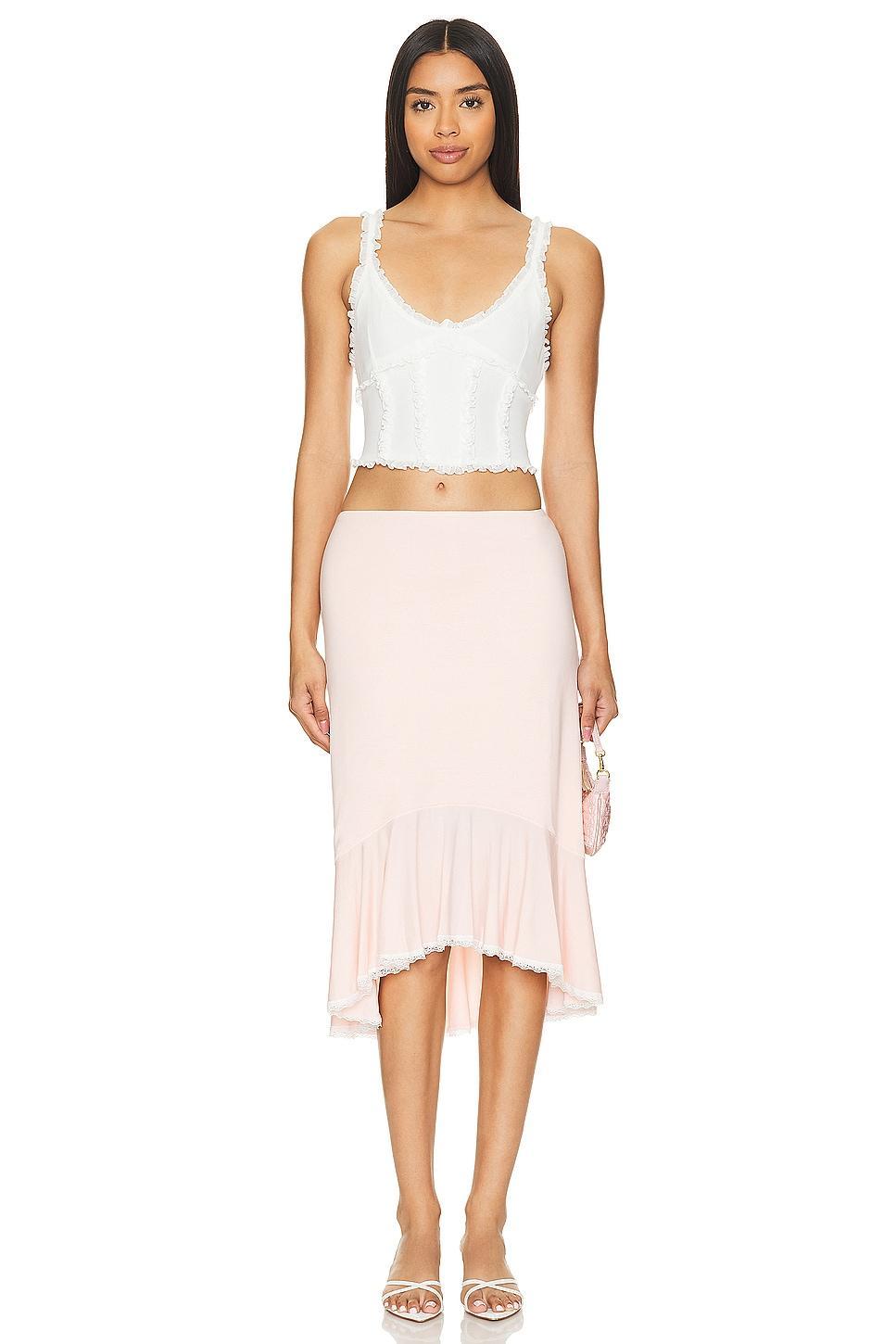 Low Rise Dainty Midi Skirt GUIZIO Product Image