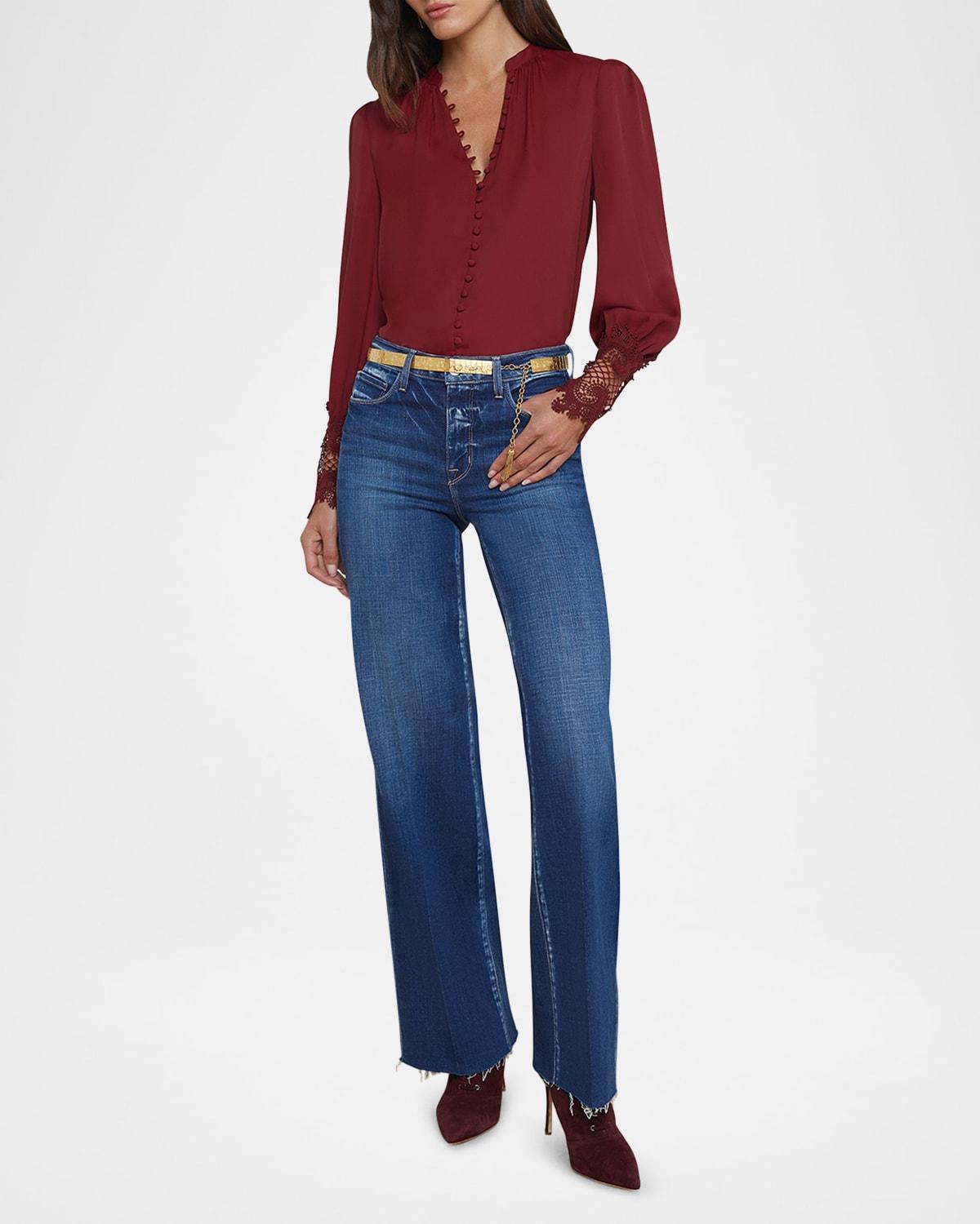 LAgence Ava Lace Cuff Blouse Product Image