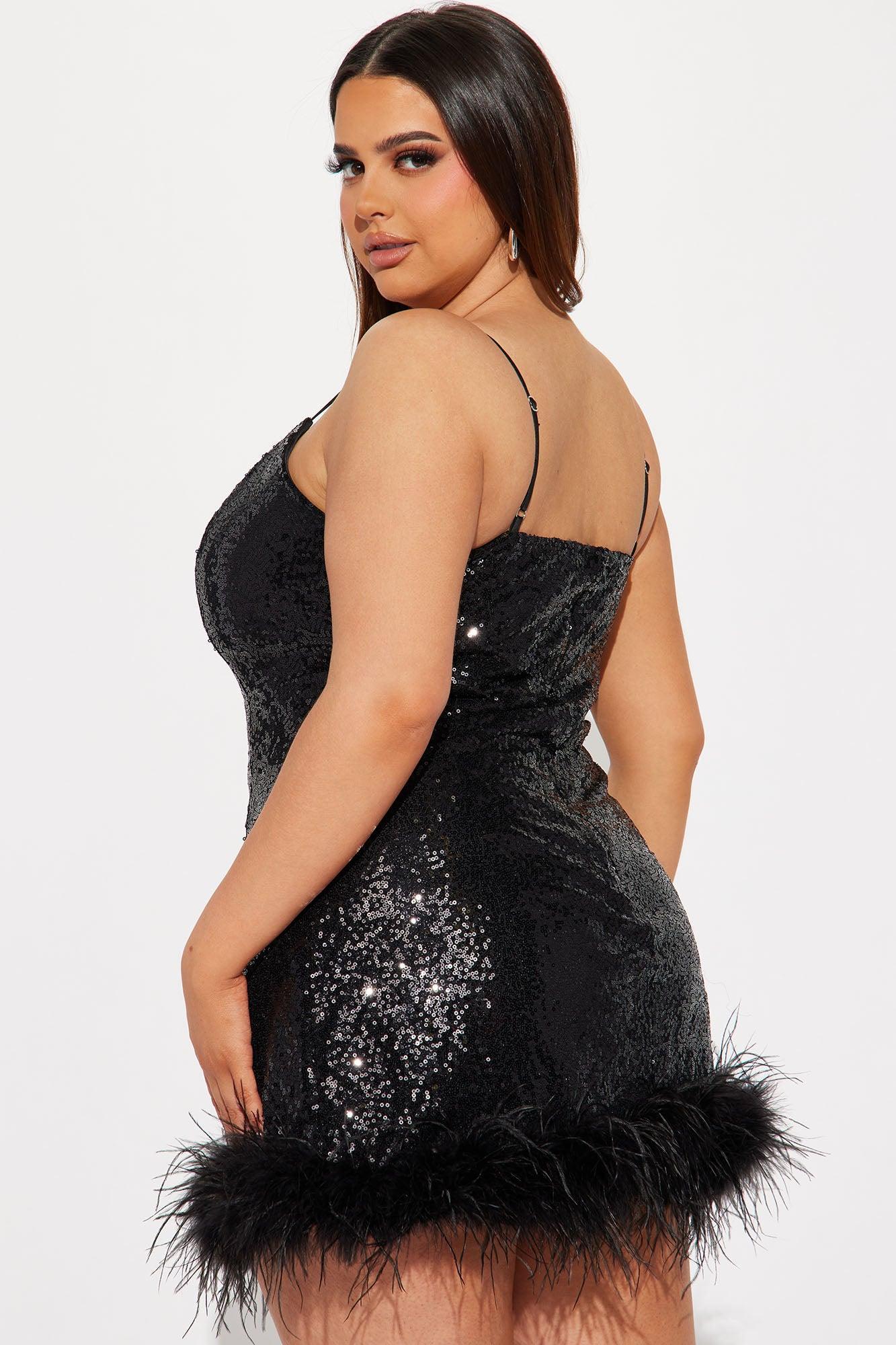 Elle Sequin Mini Dress - Black Product Image