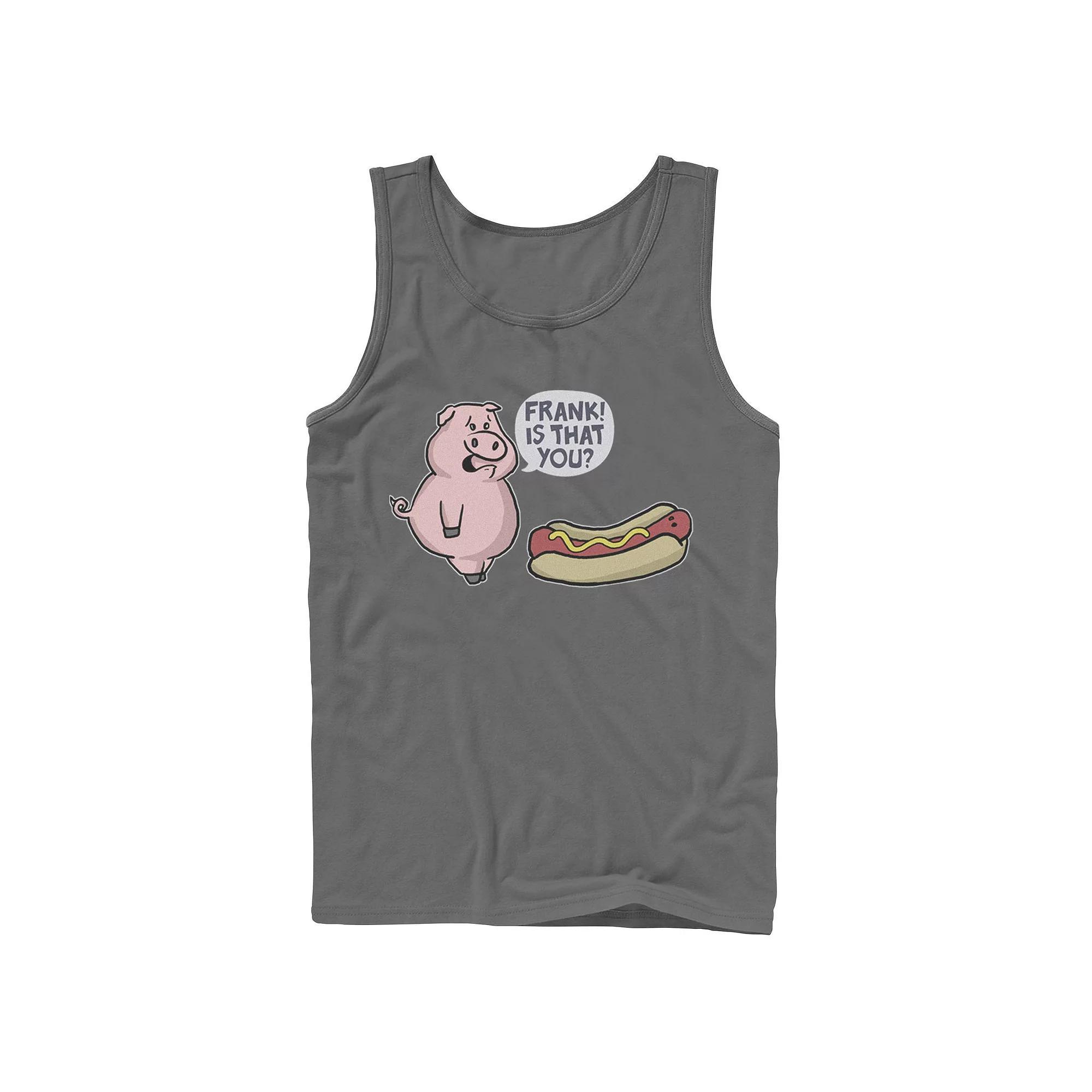 Mens Is That You Frank Pig And Hotdog Tank Top Grey Product Image