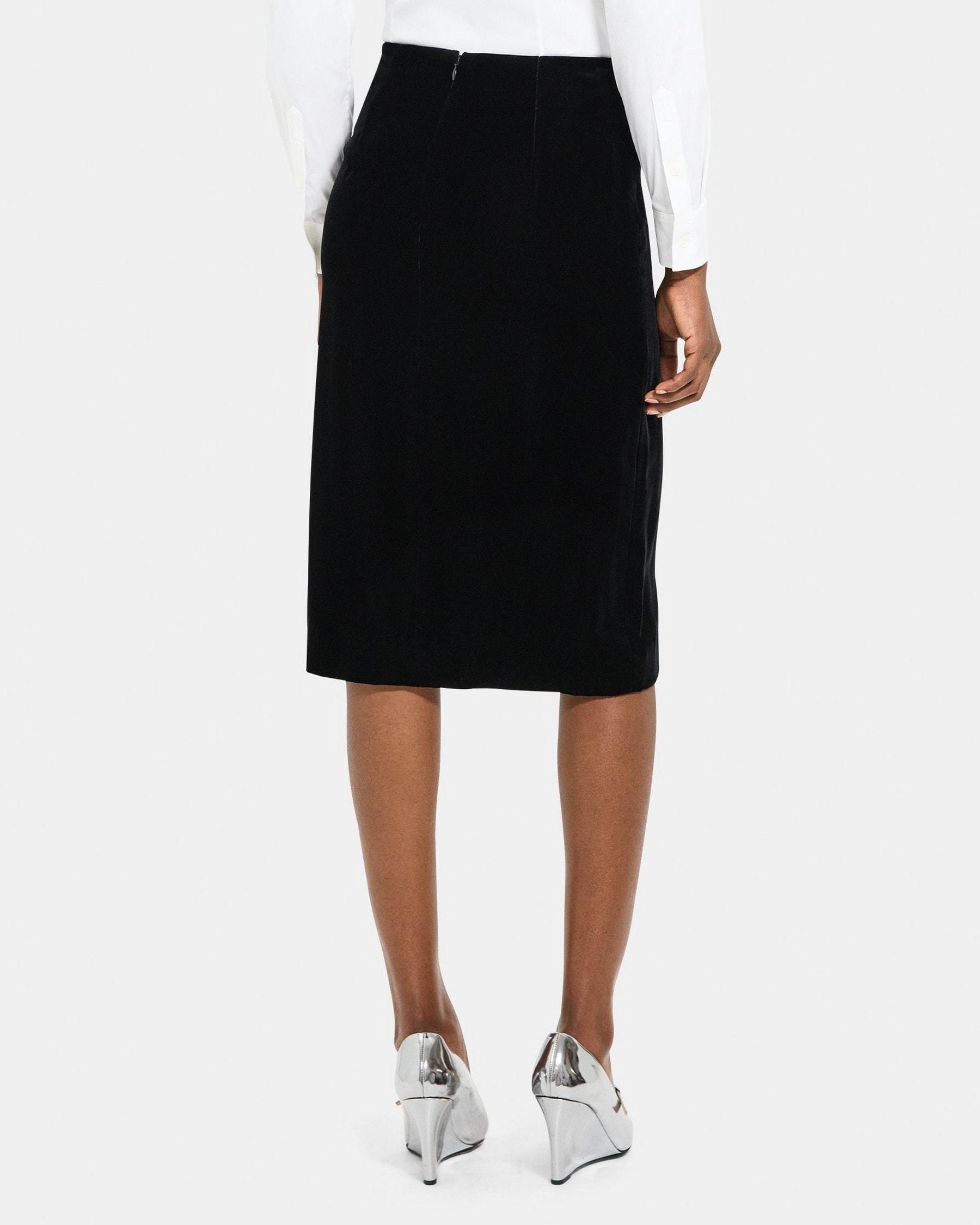 Slit Pencil Skirt in Stretch Velvet Product Image