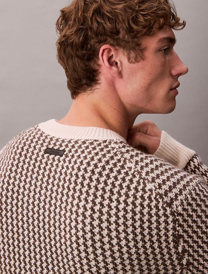 Wool Blend Patterned Relaxed Sweater Product Image