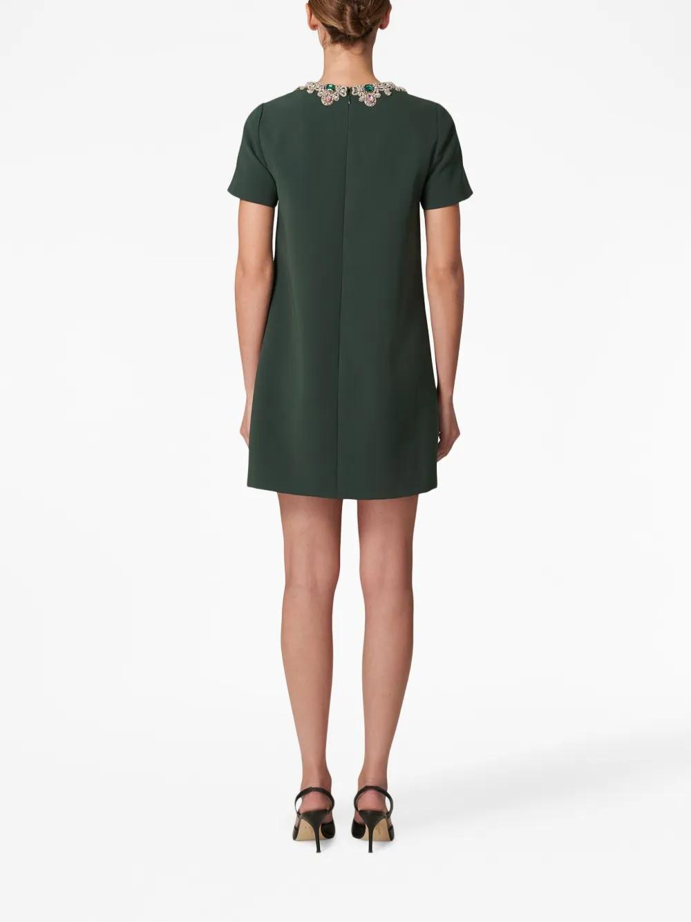 crystal-embellished short-sleeve shift dress Product Image