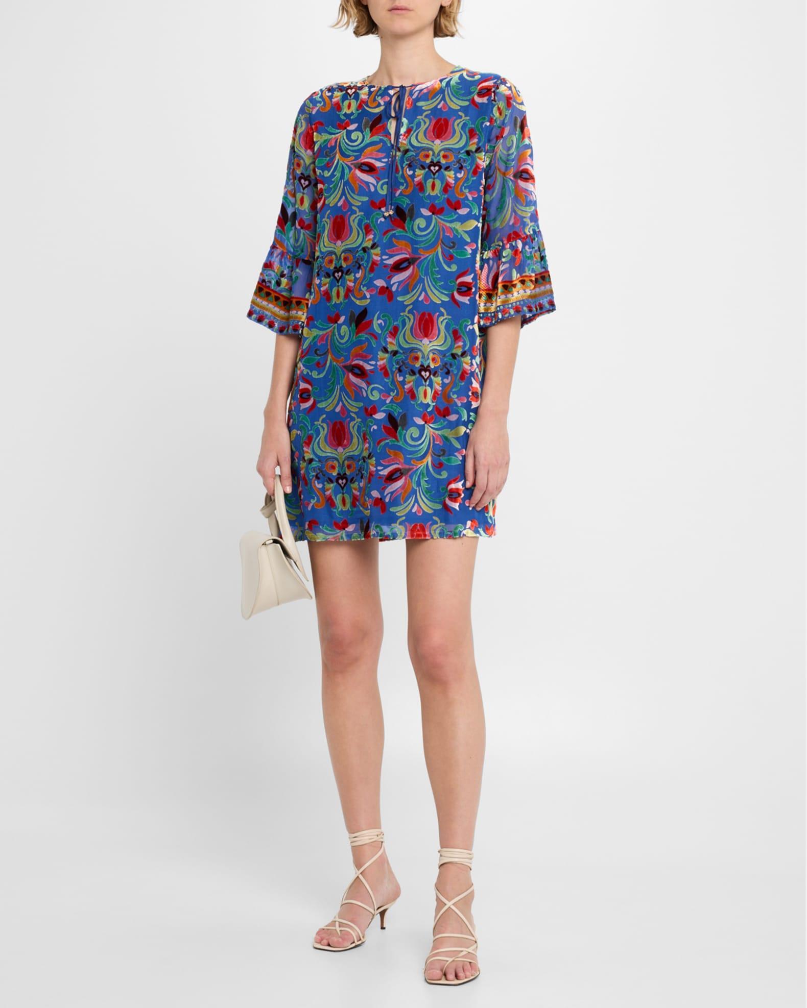 Sofiya Floral Burnout Mini Shift Dress Product Image