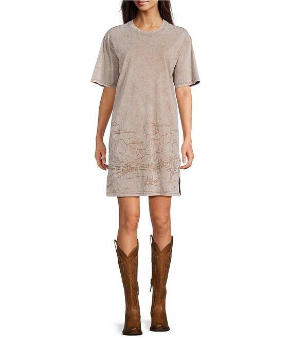 Ariat Road Trip Graphic Crew Neck Short Sleeve Tee Dress Product Image