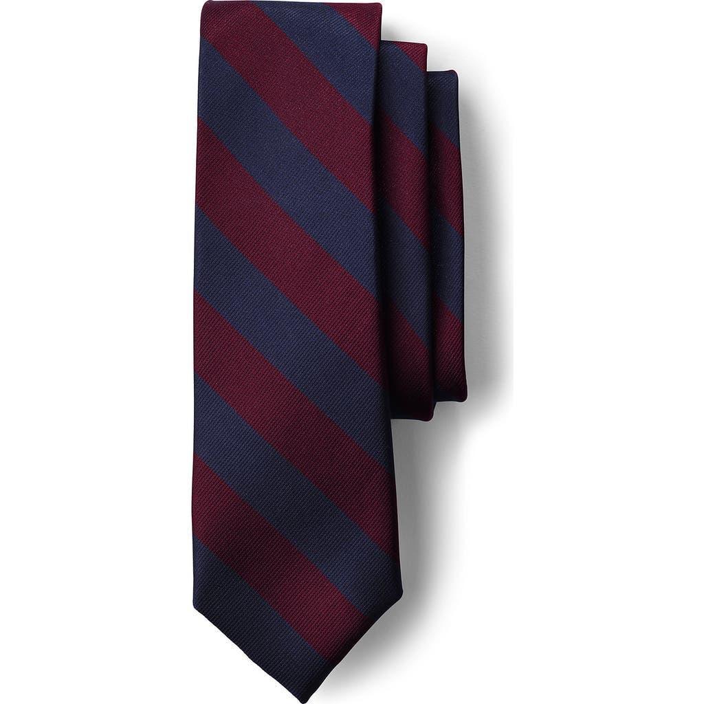 Kids Lands' End School Uniform Stripe Pre-Tied Tie, Size: Small, Classic Navy Red Product Image
