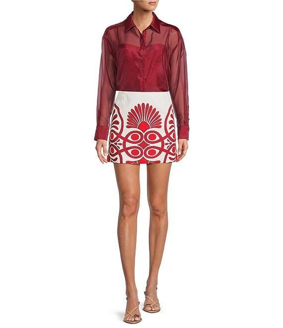 Antonio Melani Izzy Printed Linen Blend Skirt Product Image