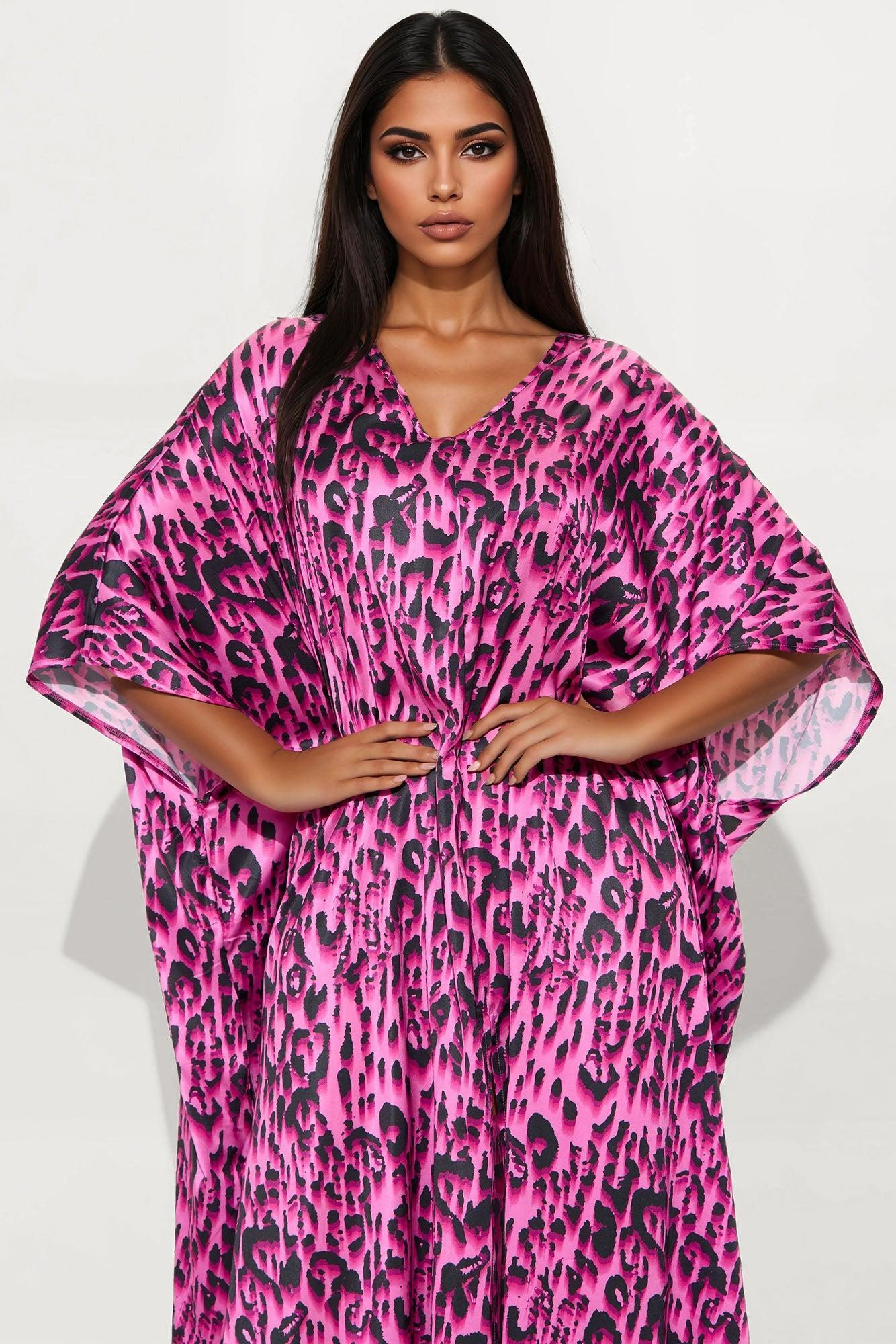 On The Daily Satin Maxi Dress - Hot Pink/combo Product Image