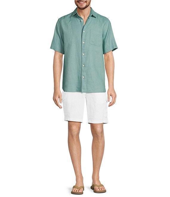 Caribbean Solid Linen Short Sleeve Woven Shirt Product Image