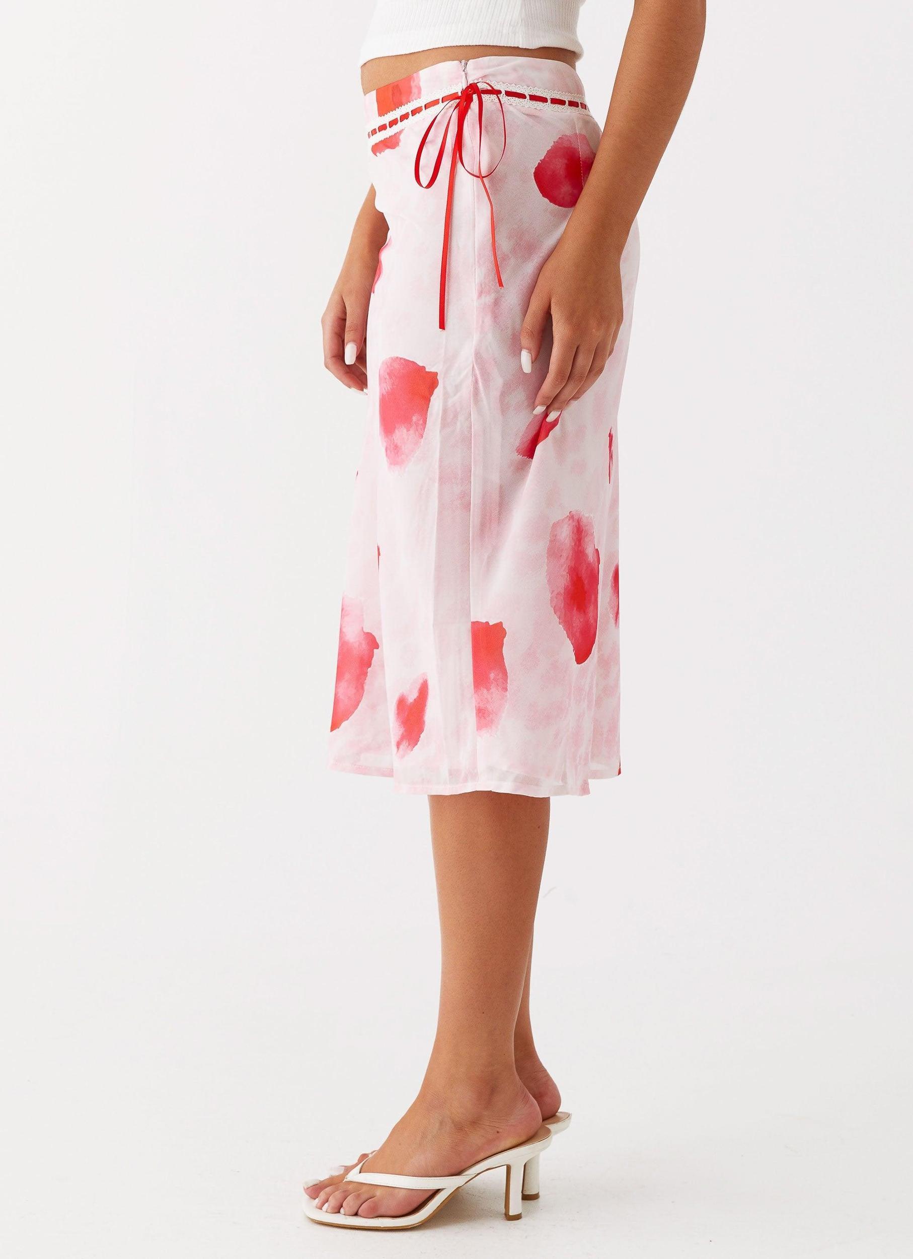 Peony Quartz Midi Skirt - Pink Poppy Product Image
