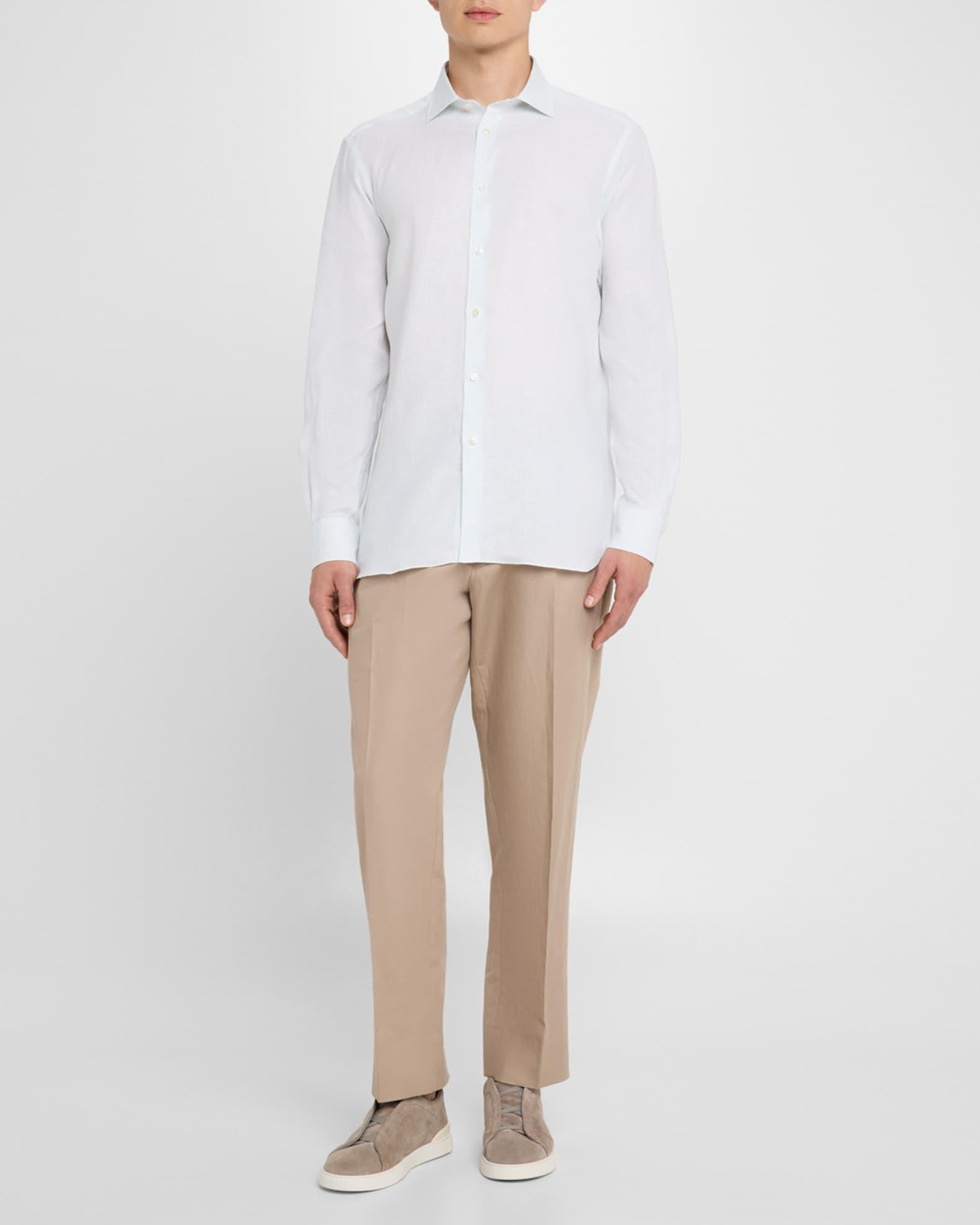 Mens Oasi Lino Stripe Sport Shirt Product Image