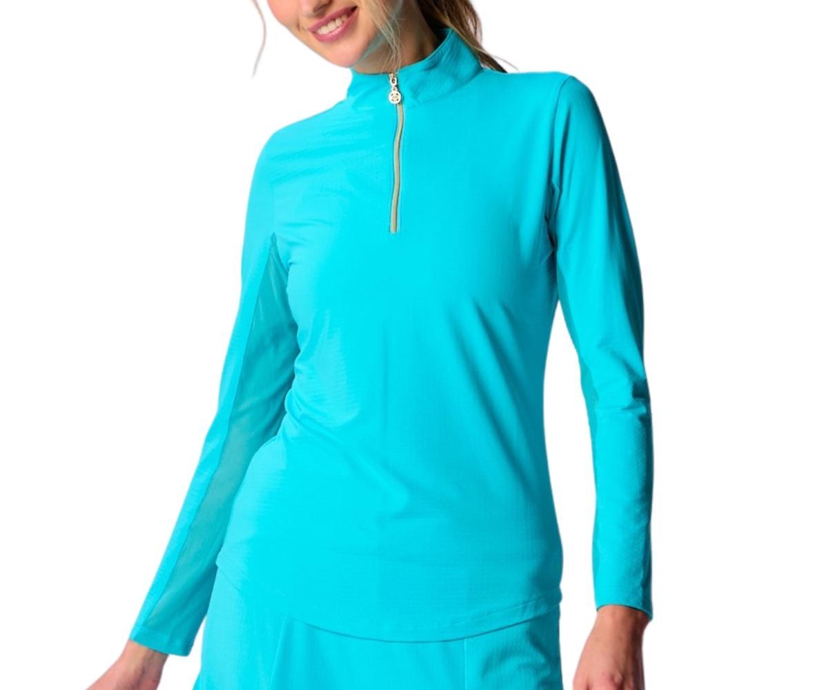 G Lifestyle Clothing Womens Long Sleeve Miock Neck Top Black Large Product Image