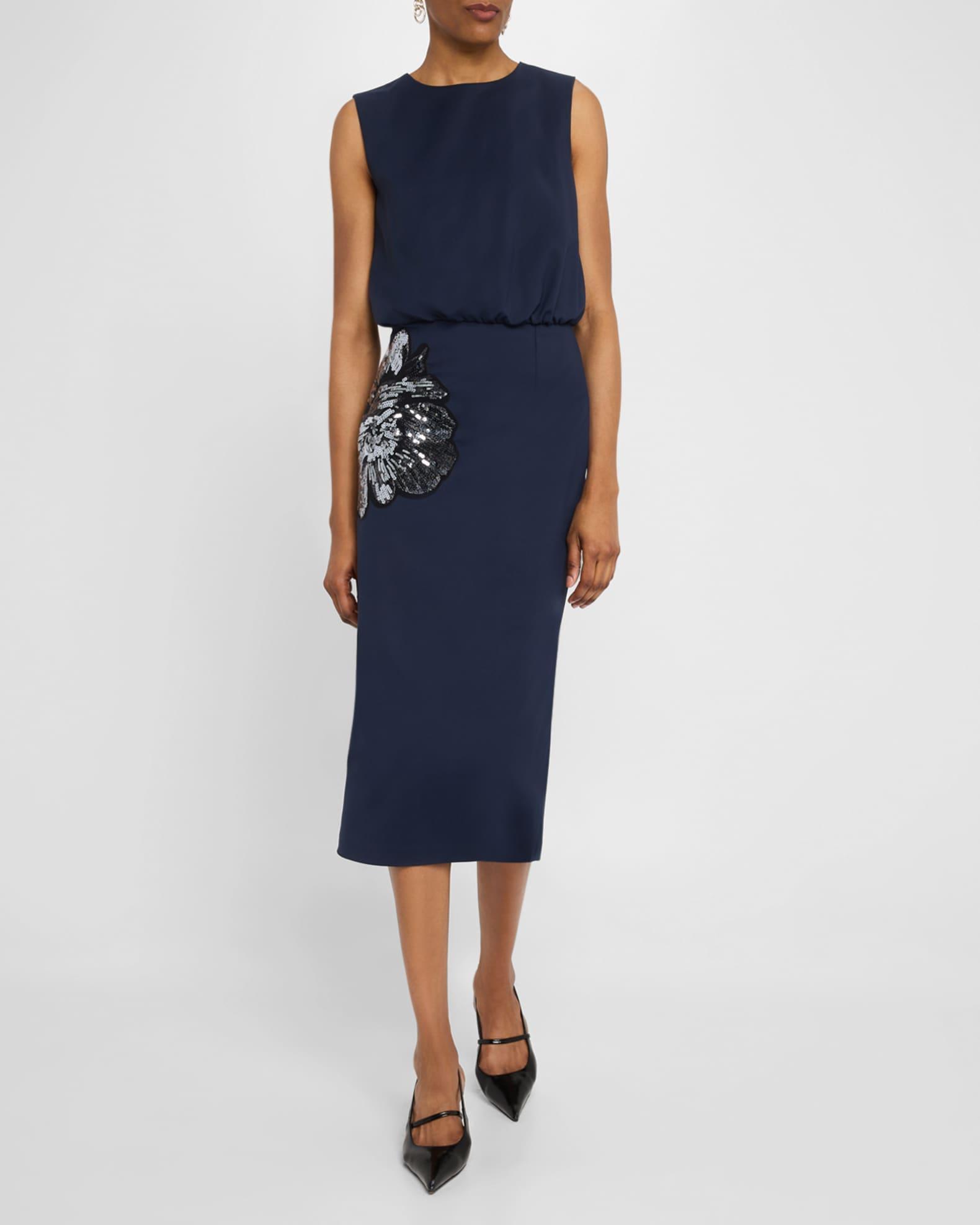 Myla Sequin Floral Applique Midi Dress Product Image