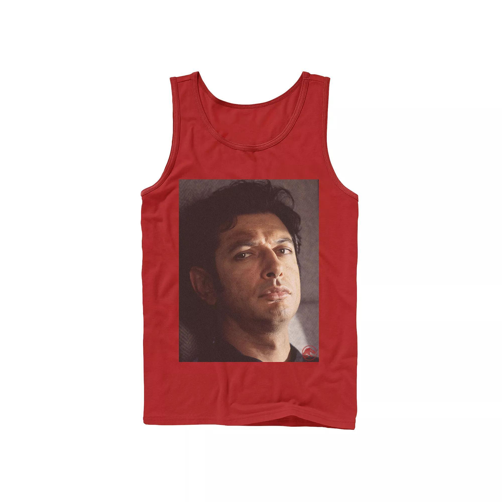 Men's Jurassic Park Jeff Goldblum Stare Tank Top, Size: Large, White Product Image