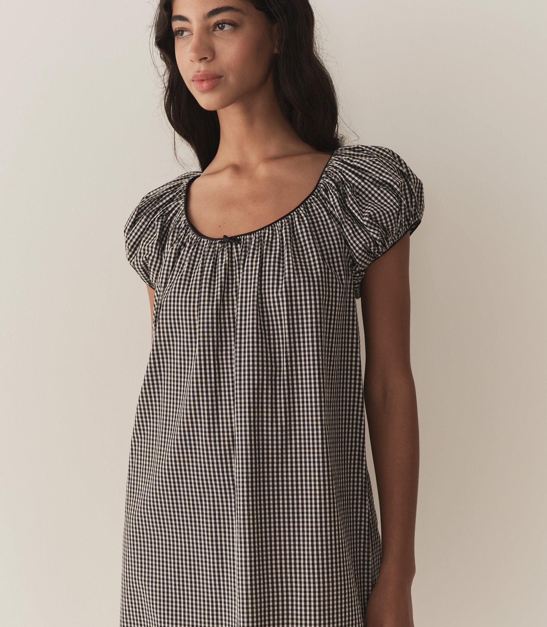 JULIA DRESS -- NOIR LA MADDALENA GINGHAM Product Image