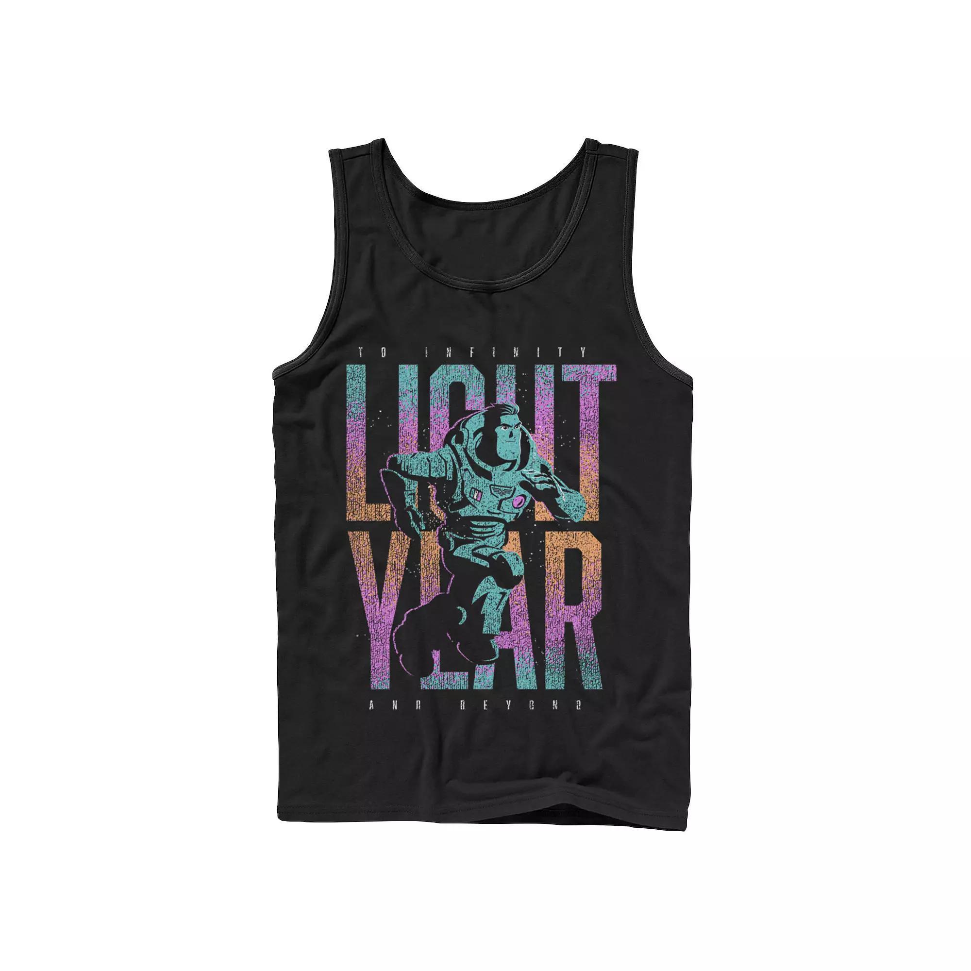 Disney / Pixar's Lightyear Men's To Infinity And Beyond Buzz Phrase Tank Top, Size: Large, Black Product Image