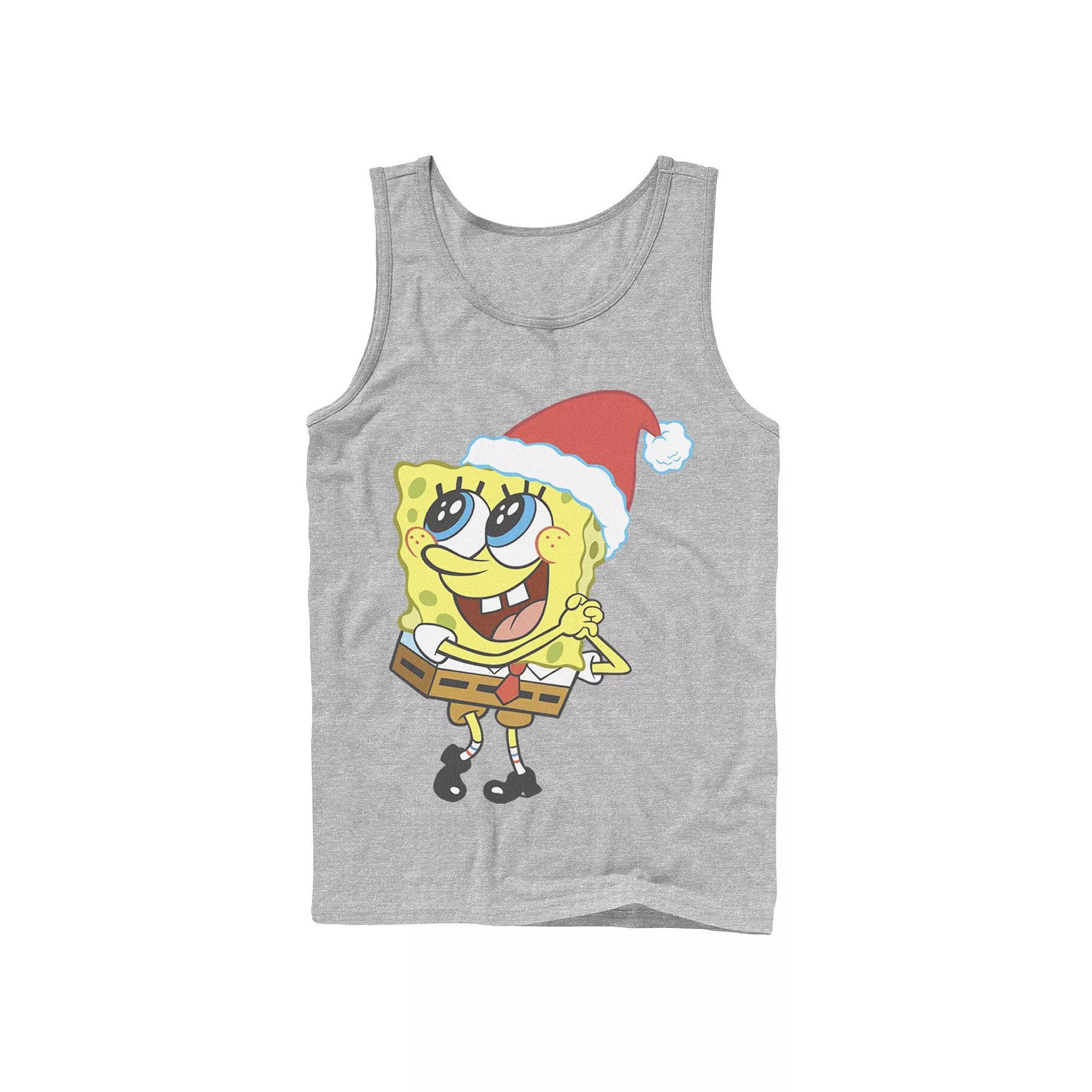 Mens Nickelodeon SpongeBob SquarePants Santa Hat Dreaming Of Christmas Tank Top Product Image