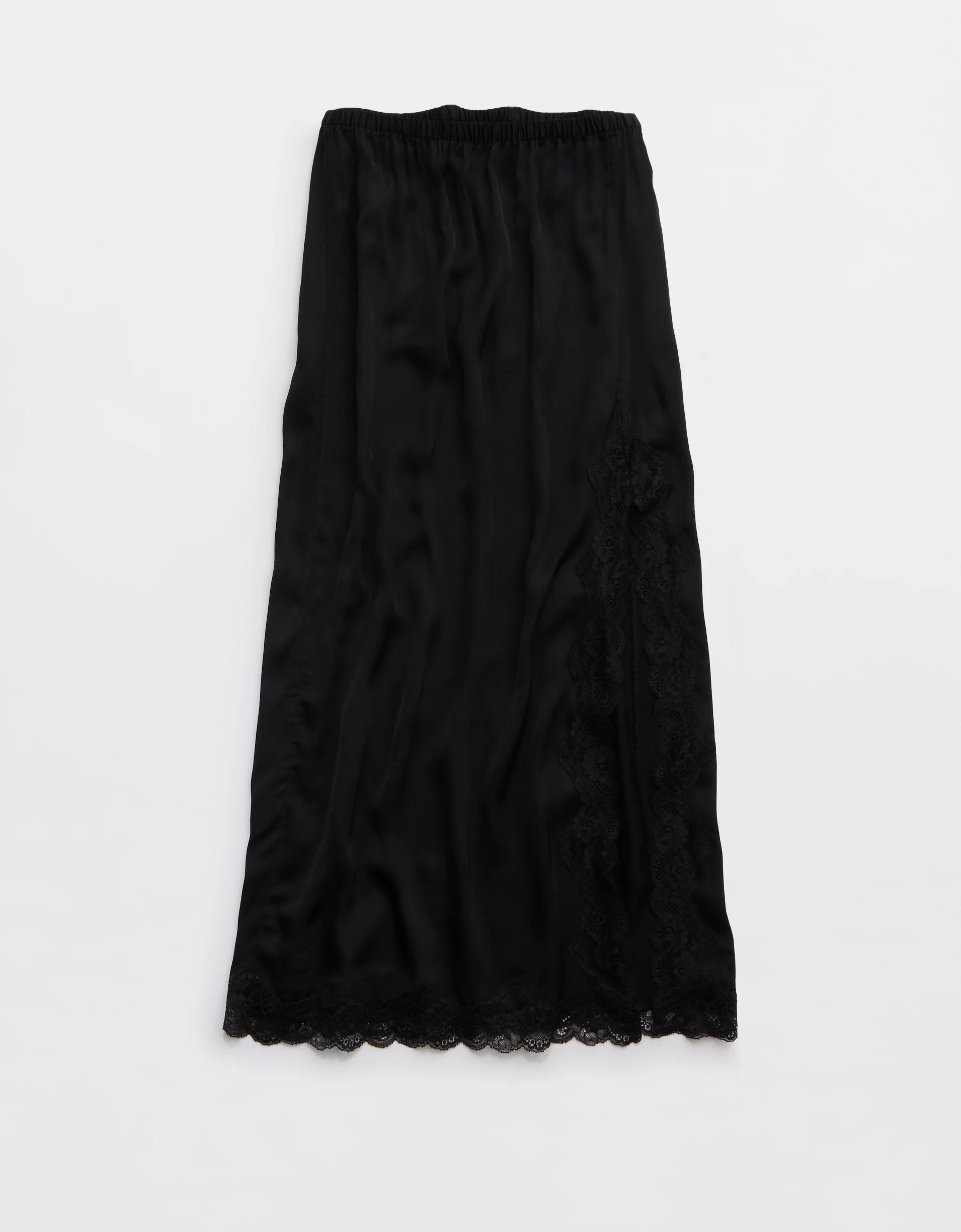 Aerie Satin Midi Skirt Product Image