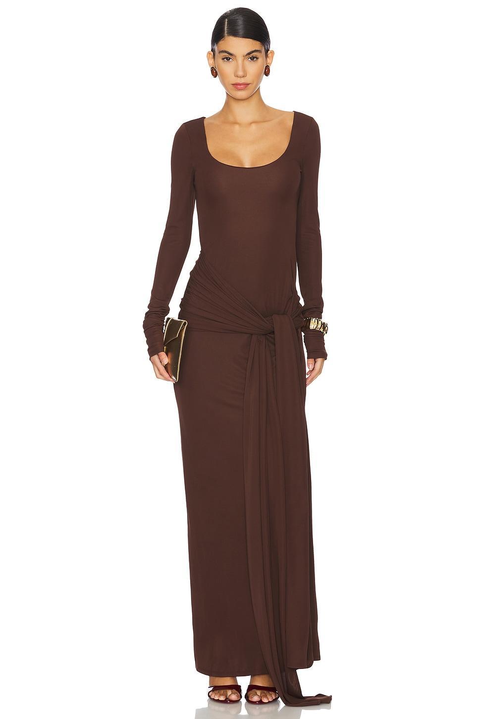 Lovers and Friends Quinn Gown in Chocolate Brown Product Image