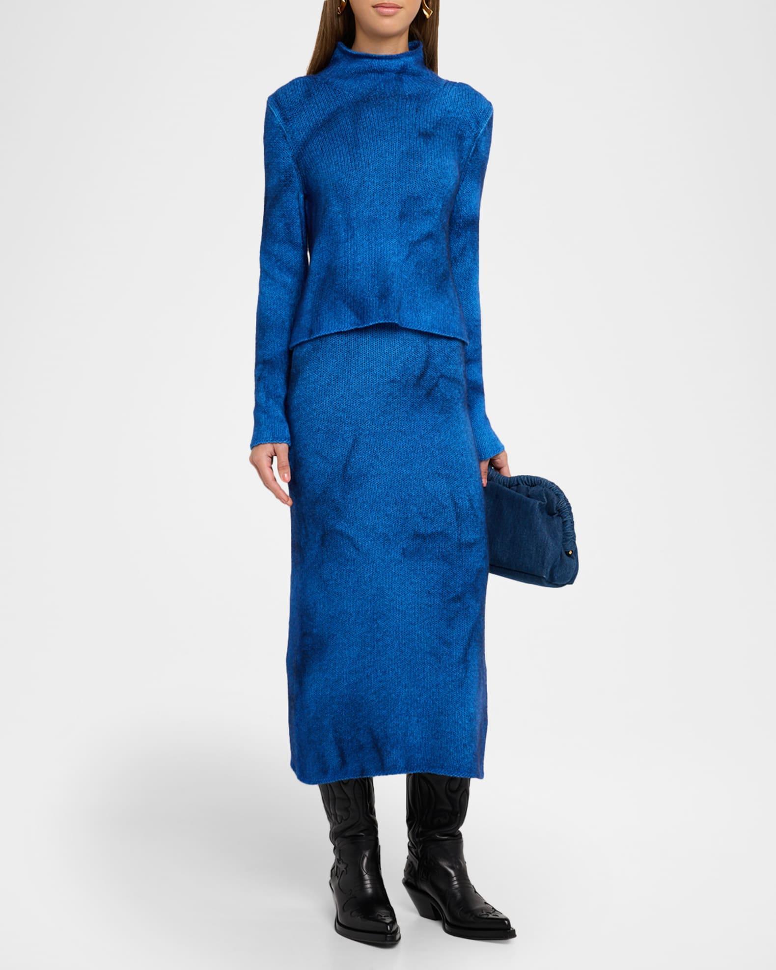 Dorcas Tie-Dye Cashmere Knit Midi Skirt Product Image
