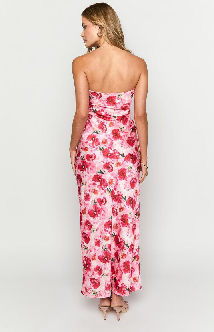 Ashley Pink Floral Formal Maxi Dress Product Image
