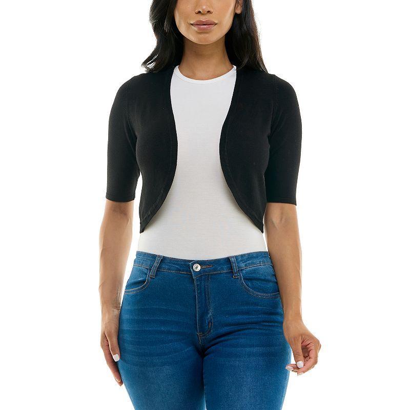 Women's Nina Leonard Curved Edge Bolero, Size: Small, Blue Product Image