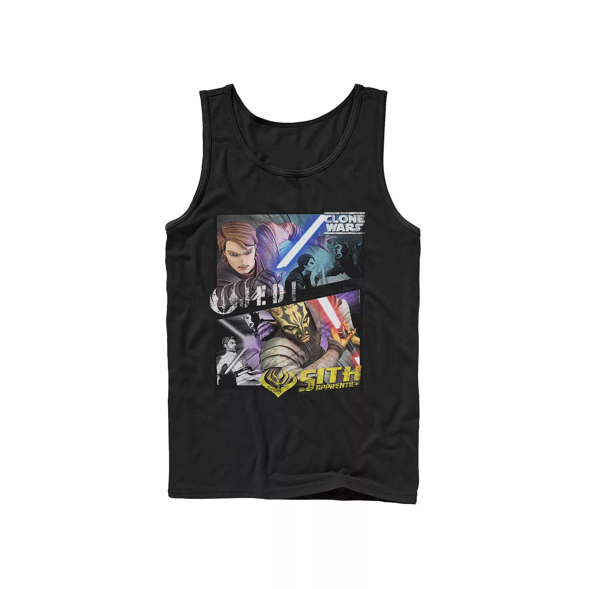 Men's Star Wars: The Clone Wars Jedi & Sith Panels Tank Top, Size: XL, Black Product Image
