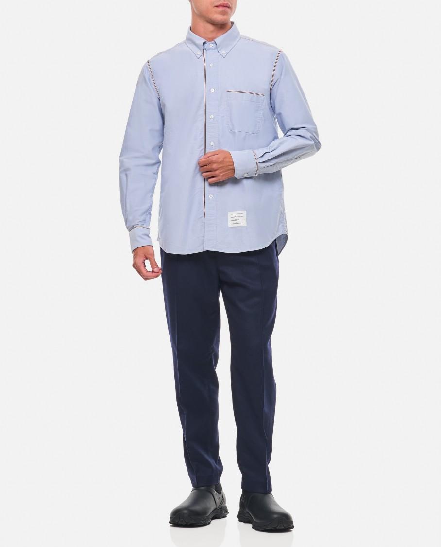 THOM BROWNE Classic Fit Cotton Button-down Shirt In Light Blue Product Image