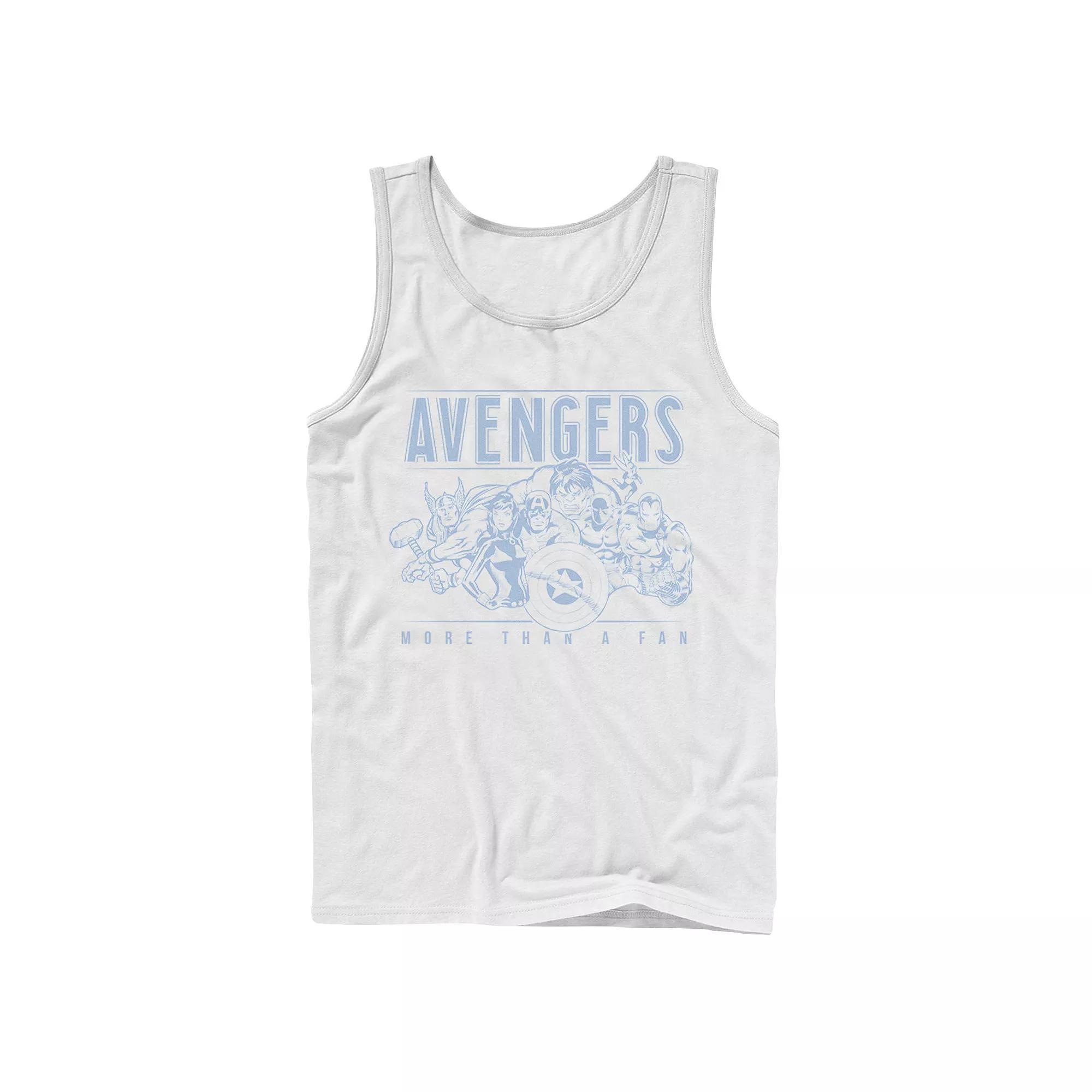 Men's Marvel Avengers More Than A Fan Vintage Outline Tank Top, Boy's, Size: Large, White Product Image