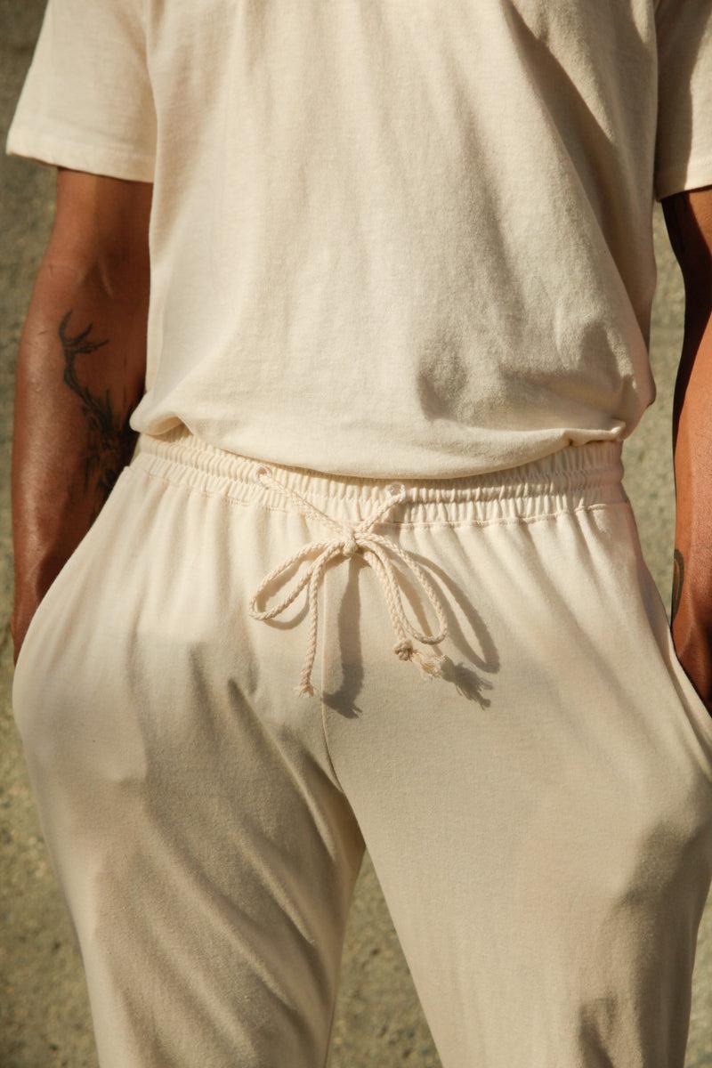 Men's Organic Jogger Pants in Natural Product Image