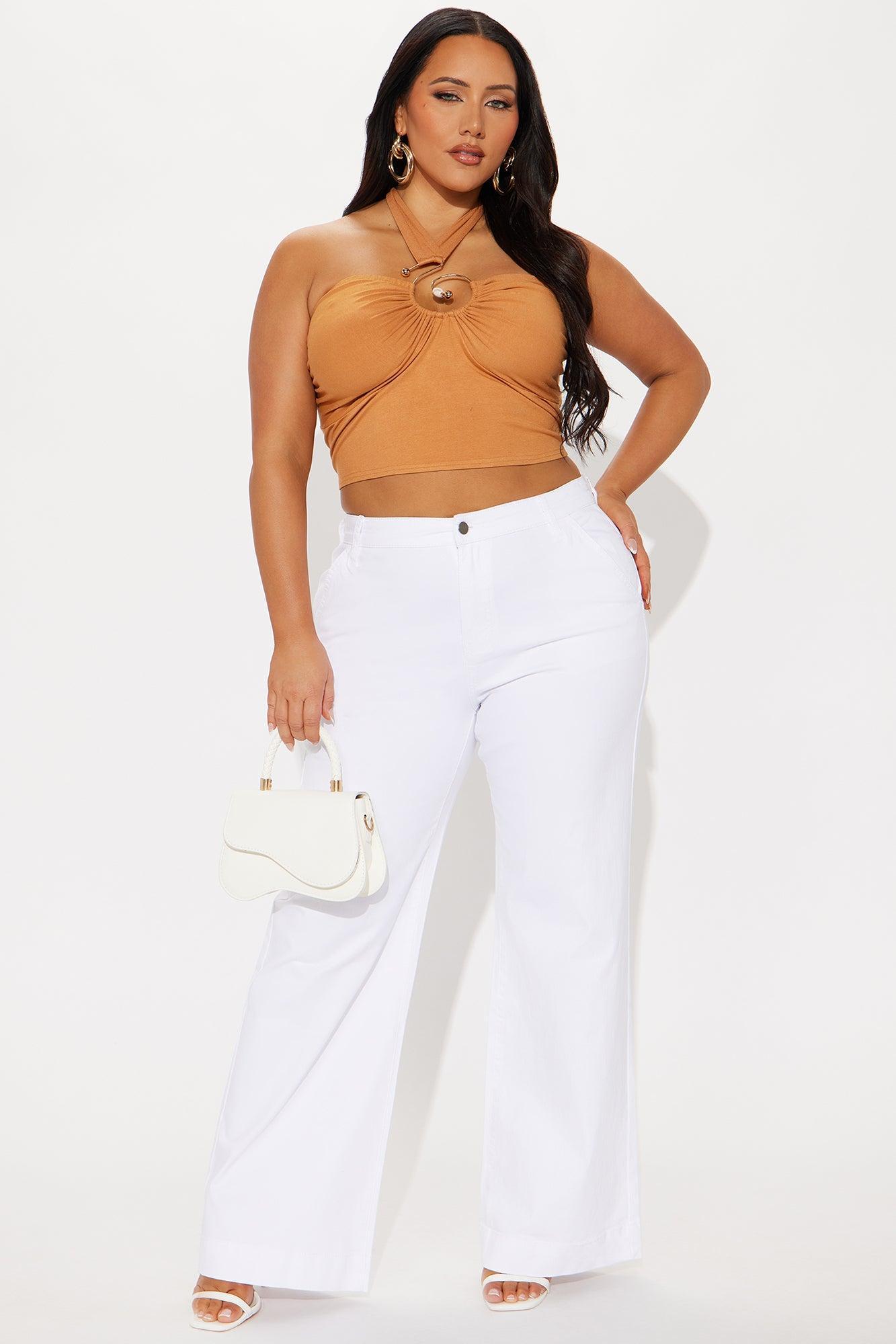 Margot Stretch Trouser Jeans - White Product Image