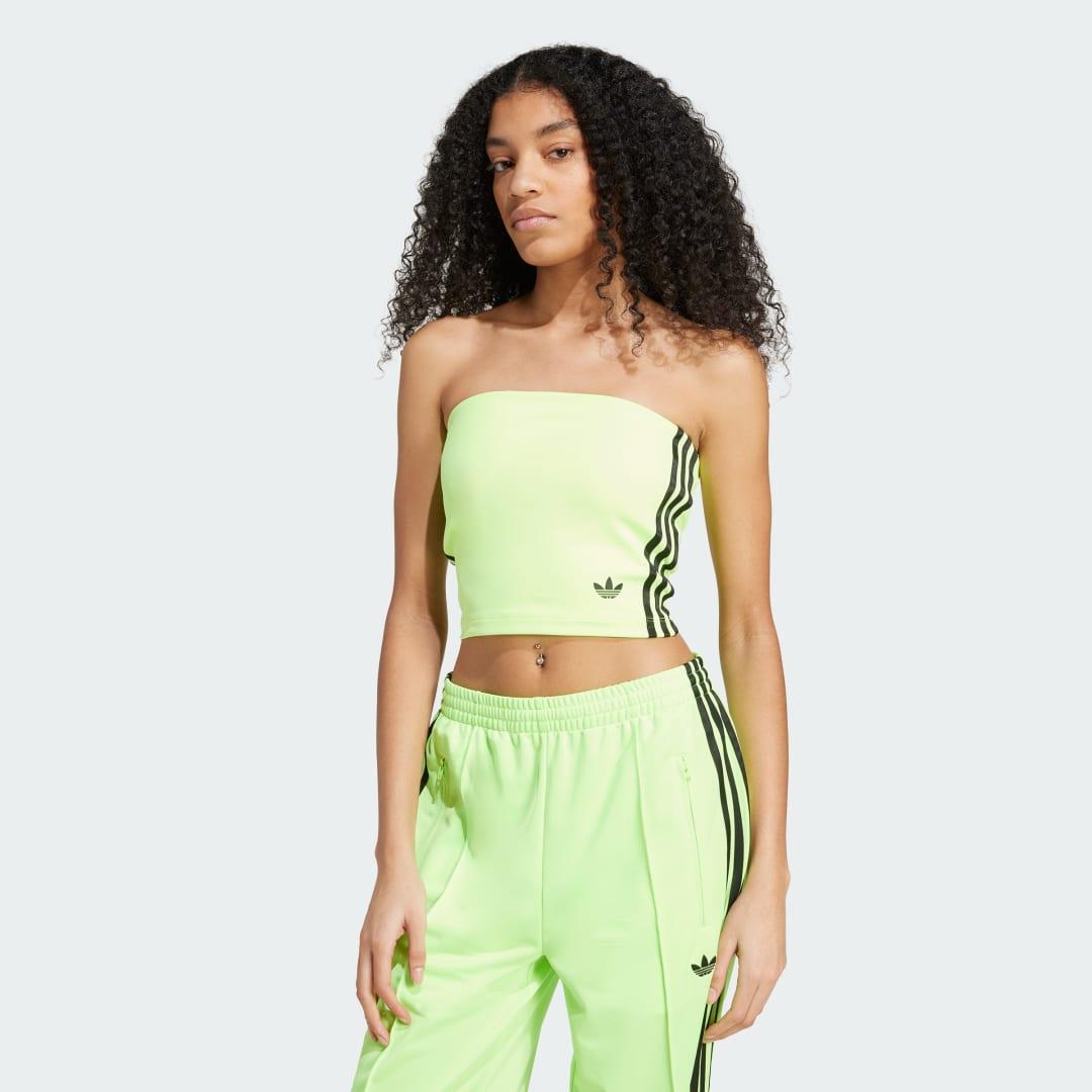 adidas Adicolor 3-Stripes Tube Top Signal Green S Womens Product Image