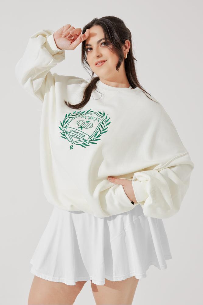 POPFLEX® Active Club Cloud Crewneck Sweater - Cream Product Image
