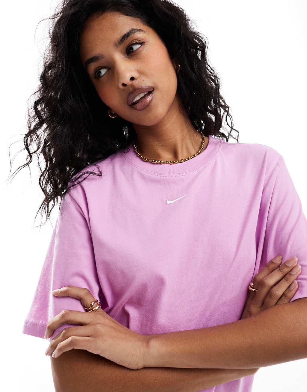 Nike Essential oversized T-shirt in pink Product Image