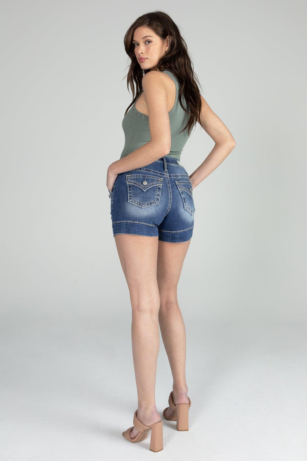 Front Button High Rise Shorts Product Image