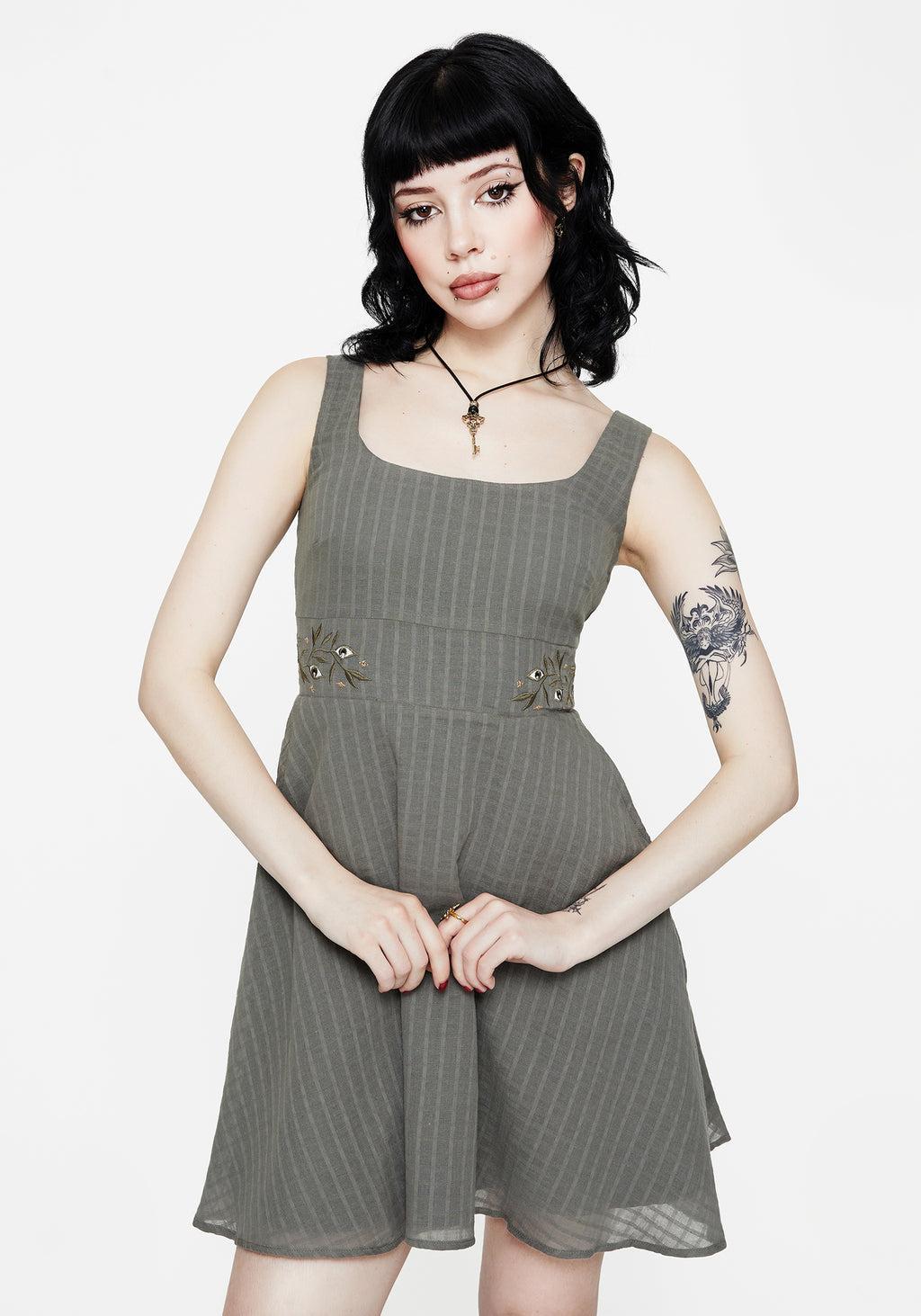 Koax Cotton Embroidered Pinafore Mini Dress Product Image