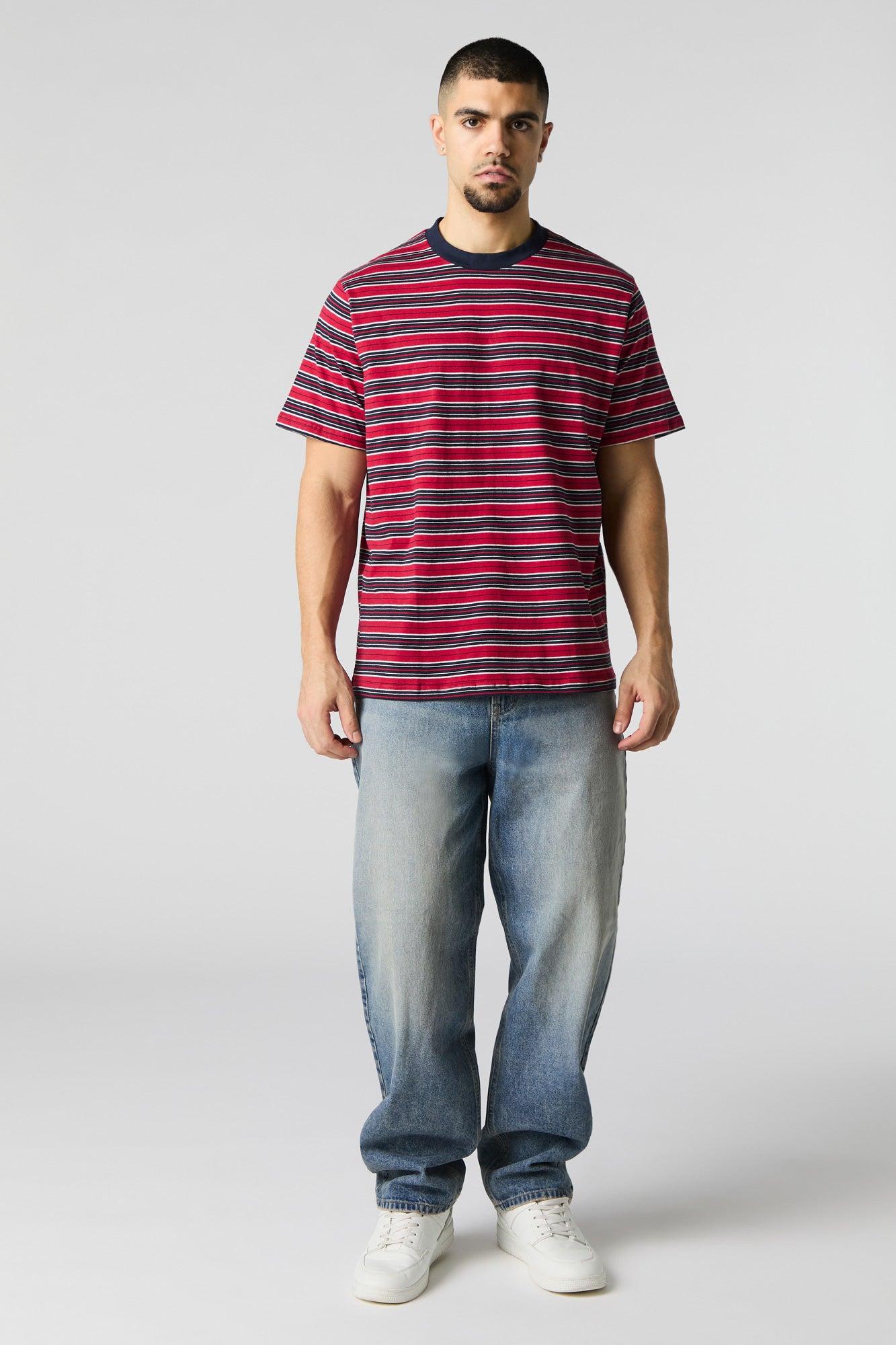 Multi-Striped Crewneck T-Shirt Male Product Image