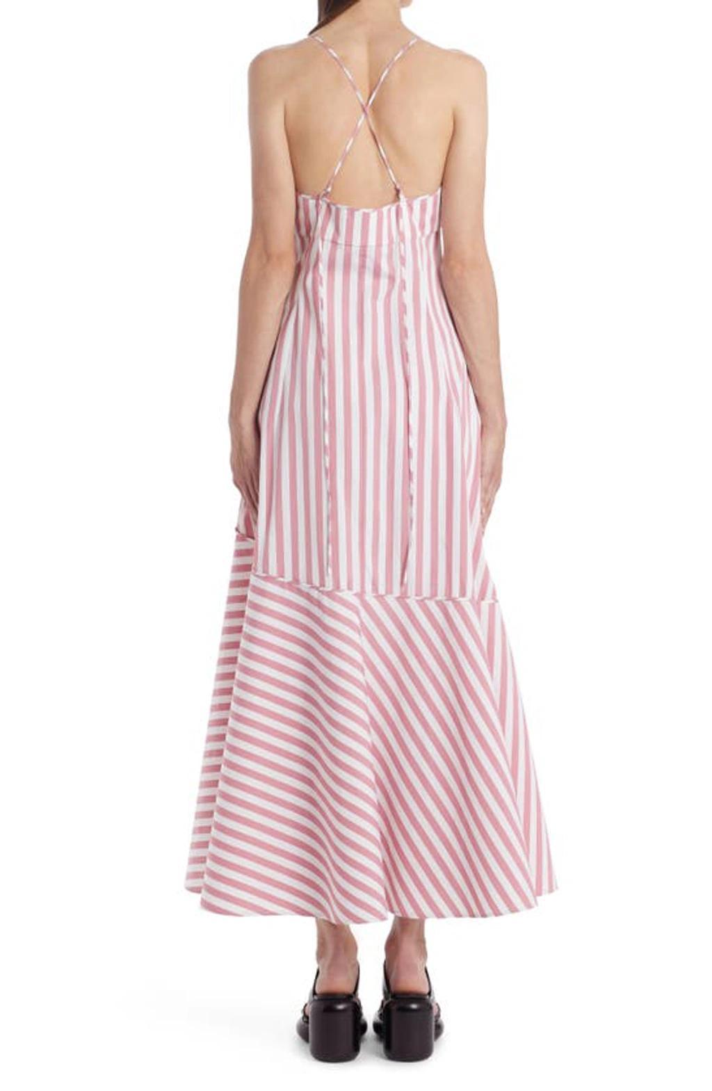 JIL SANDER Dress Q 18 - Yarn Dyed Organic Cotton Stripe In Open White Product Image