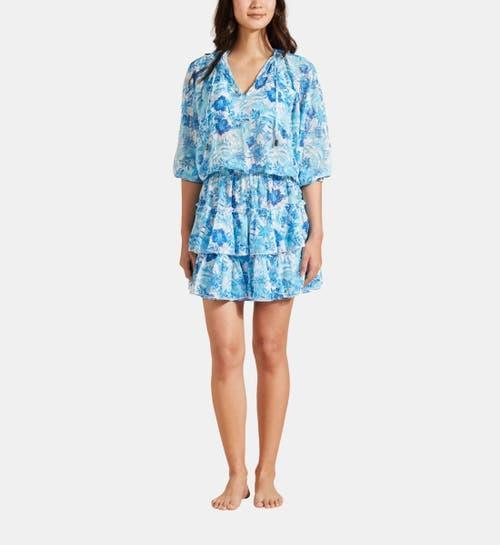 Vilebrequin Women's Tahiti Flowers Ruffles Mini Dress in Blanc at Nordstrom, Size X-Large Product Image