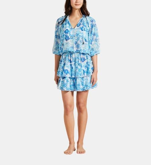 Vilebrequin Women's Tahiti Flowers Ruffles Mini Dress in Blanc at Nordstrom, Size X-Large Product Image