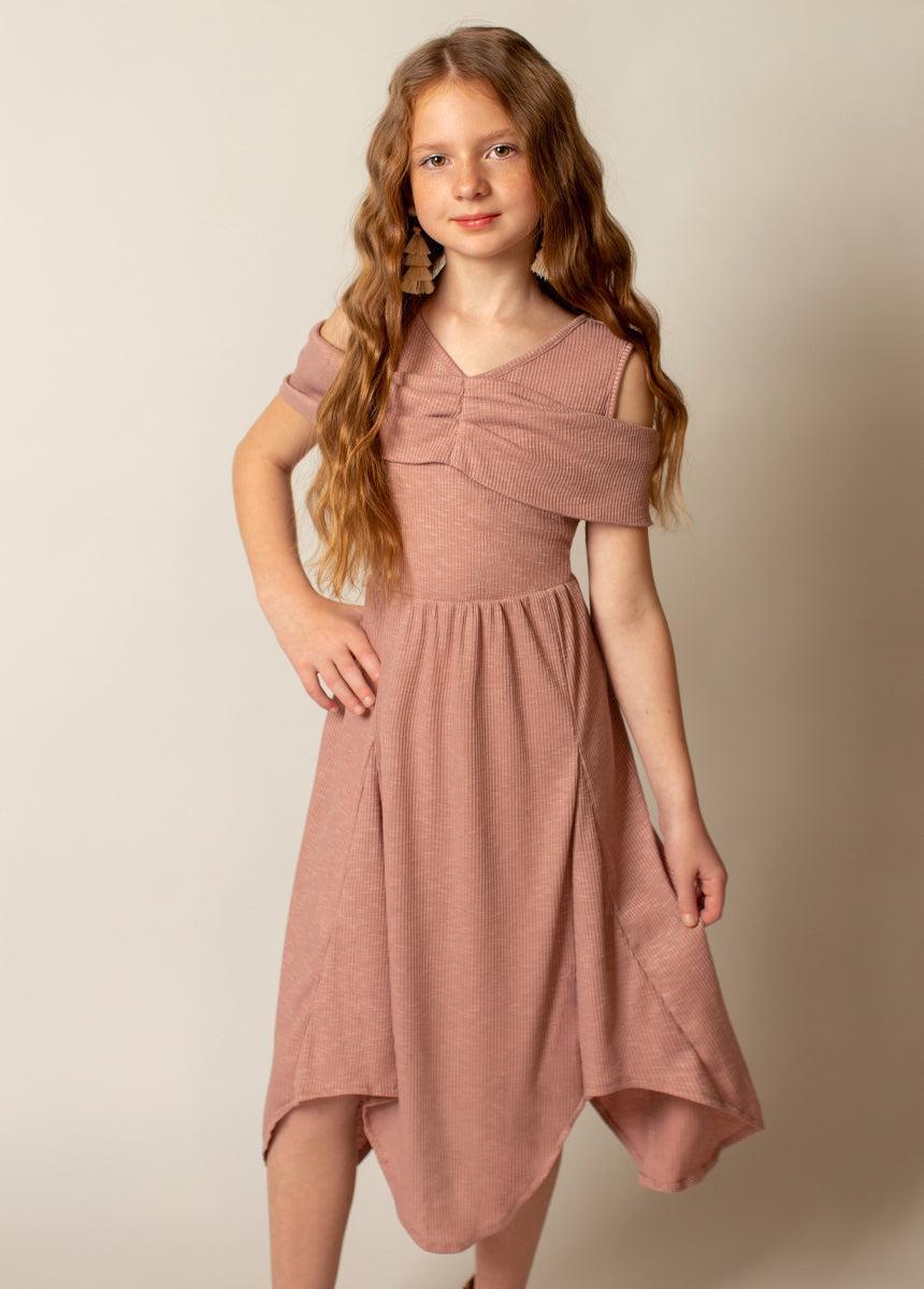 Medora Dress in Nude Pink Girls Product Image