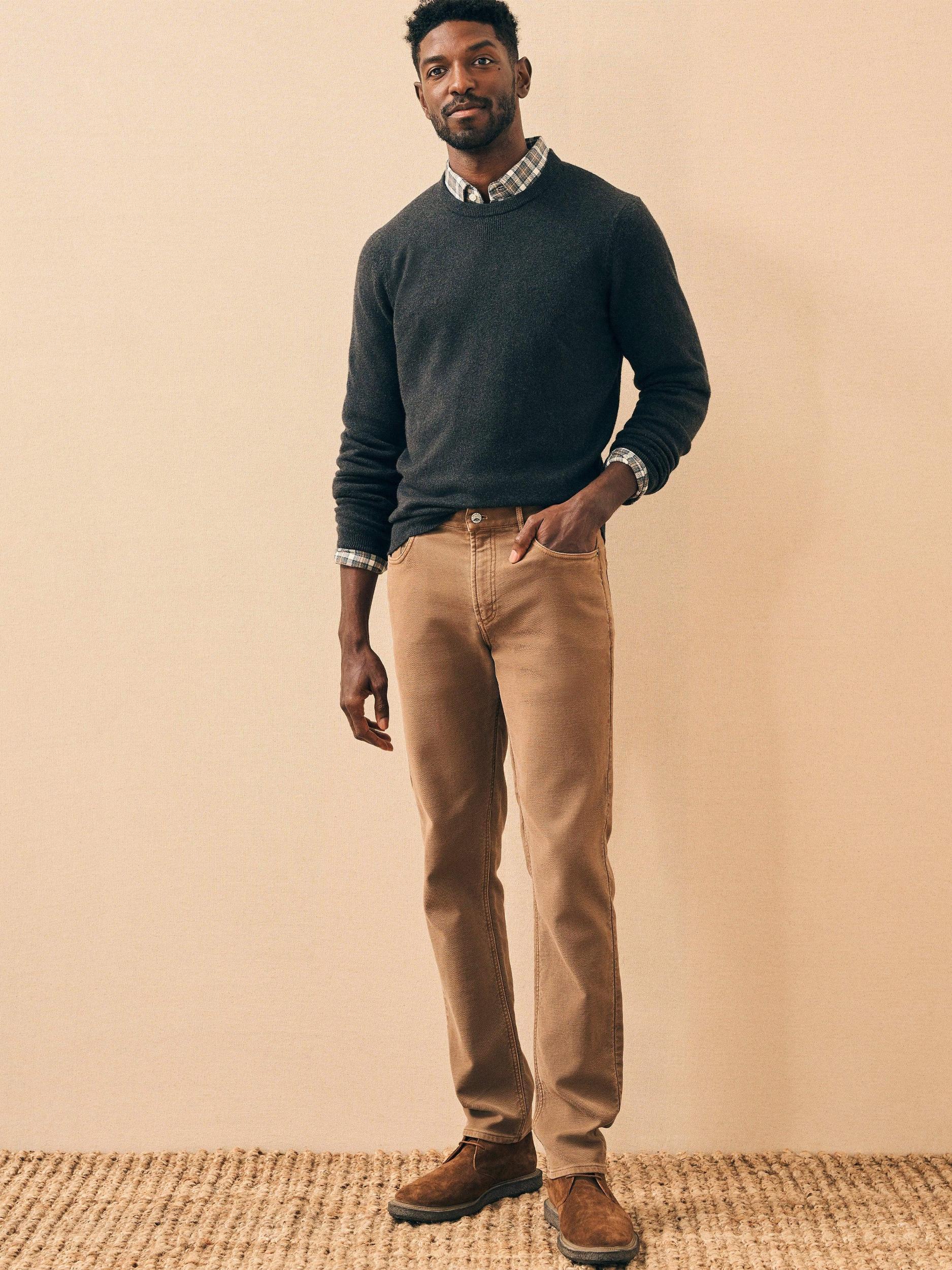 Stretch Terry 5-Pocket Pant - Bark Brown Male Product Image