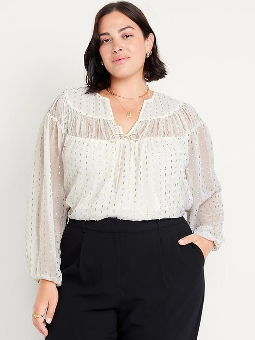 Tie-Front Chiffon Top Product Image