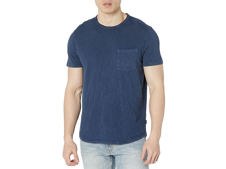 John Varvatos Cooper Short Sleeve Vintage Wash Crew with Curved Hem K4155X88 (Grey Sky) Men's T Shirt Product Image
