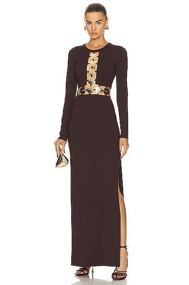 Womens Delphine Embellished Cutout Maxi Dress Product Image
