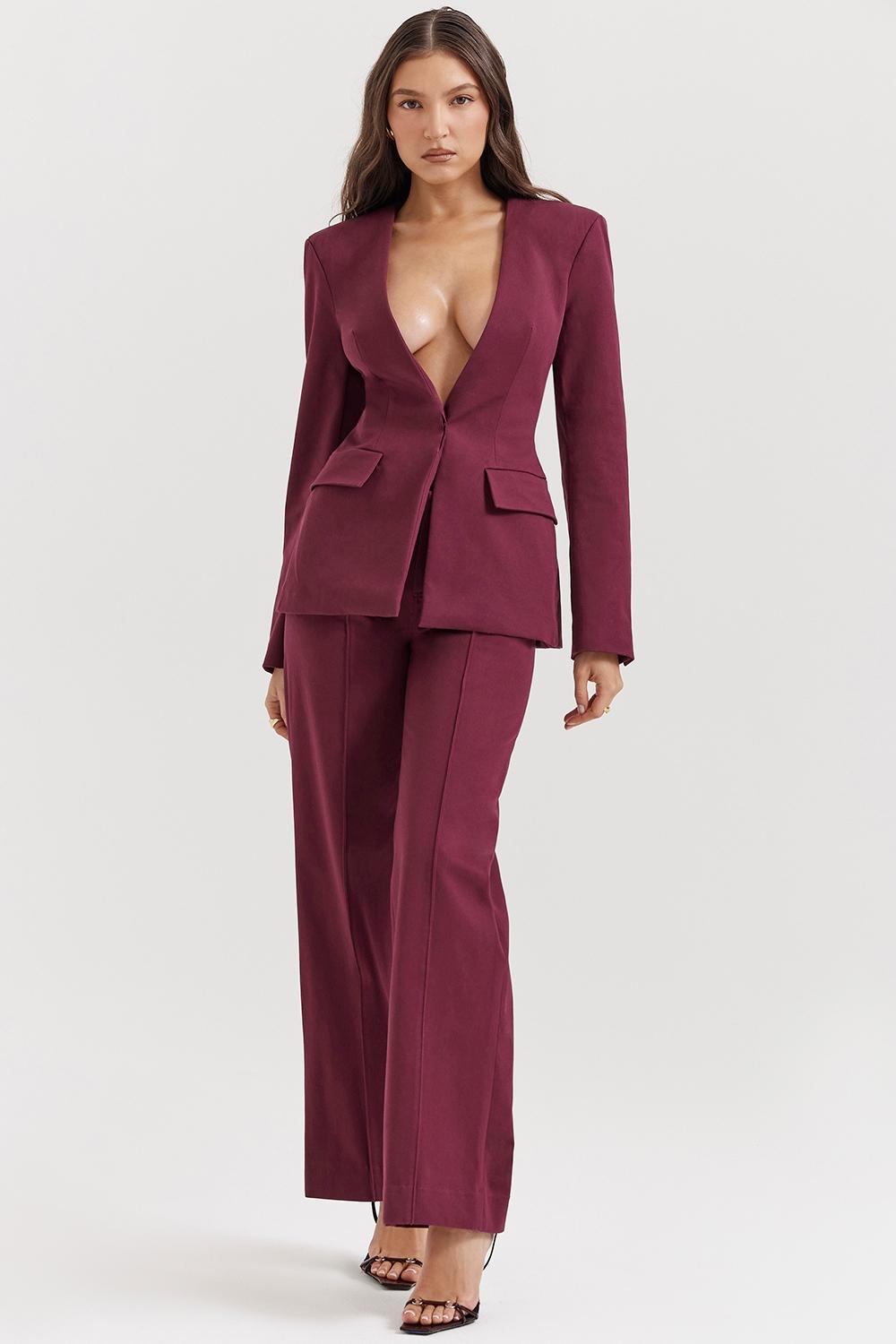Rivi Wine Straight Leg Trousers Product Image