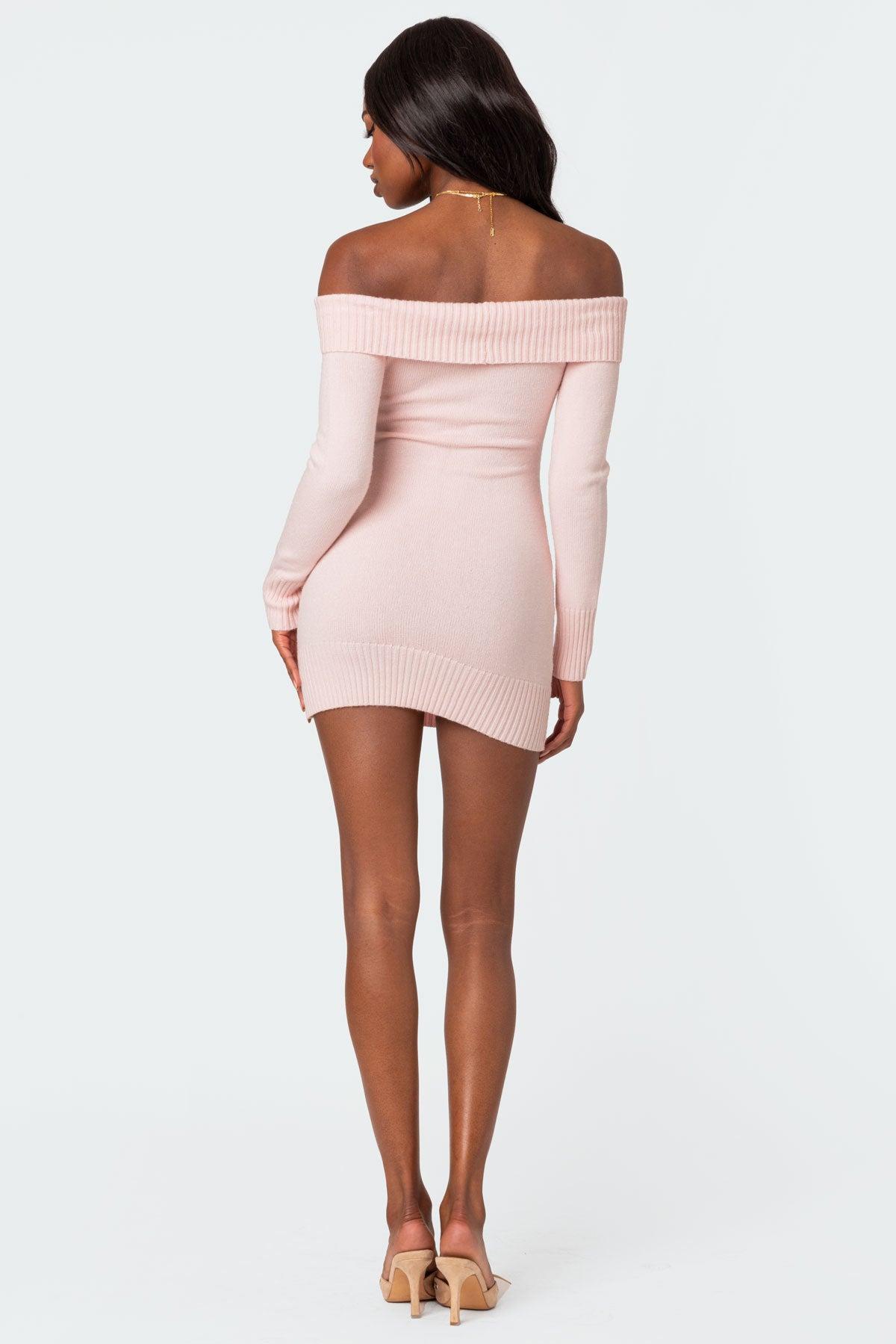 Criss Cross Knit Mini Dress Product Image