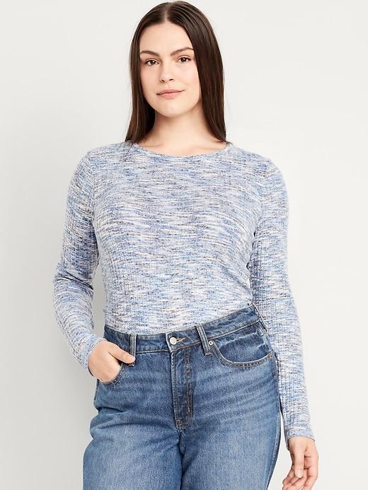 Plush-Knit Long-Sleeve T-Shirt Product Image