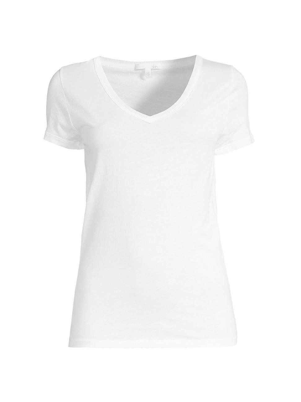 Easy V-Neck Cotton Tee Product Image